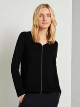 Langarmshirt im Materialmix - Frauen - Deep Black Langarmshirt im Materialmix - Frauen - Deep Black - 1 - TOM TAILOR