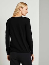 Langarmshirt im Materialmix - Frauen - Deep Black Langarmshirt im Materialmix - Frauen - Deep Black - 2 - TOM TAILOR