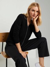 Langarmshirt im Materialmix - Frauen - Deep Black Langarmshirt im Materialmix - Frauen - Deep Black - 5 - TOM TAILOR