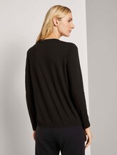 Langarmshirt im Materialmix - Frauen - black floral design Langarmshirt im Materialmix - Frauen - black floral design - 2 - TOM TAILOR