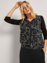 Langarmshirt im Materialmix - Frauen - black floral design Langarmshirt im Materialmix - Frauen - black floral design - 5 - TOM TAILOR