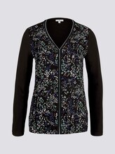 Langarmshirt im Materialmix - Frauen - black floral design Langarmshirt im Materialmix - Frauen - black floral design - 7 - TOM TAILOR