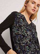 Langarmshirt im Materialmix - Frauen - black floral design Langarmshirt im Materialmix - Frauen - black floral design - 9 - TOM TAILOR