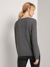 Langarmshirt im Mustermix - Frauen - dark grey herringbone small Langarmshirt im Mustermix - Frauen - dark grey herringbone small - 2 - TOM TAILOR