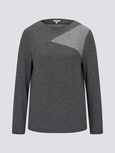 Langarmshirt im Mustermix - Frauen - dark grey herringbone small Langarmshirt im Mustermix - Frauen - dark grey herringbone small - 7 - TOM TAILOR