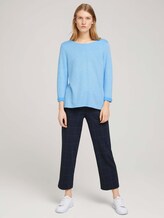 Sweatshirt mit melierter Innenseite - Frauen - soft cloud blue melange Sweatshirt mit melierter Innenseite - Frauen - soft cloud blue melange - 3 - TOM TAILOR