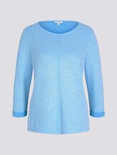 Sweatshirt mit melierter Innenseite - Frauen - soft cloud blue melange Sweatshirt mit melierter Innenseite - Frauen - soft cloud blue melange - 7 - TOM TAILOR