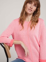 Sweatshirt mit melierter Innenseite - Frauen - strong peach melange Sweatshirt mit melierter Innenseite - Frauen - strong peach melange - 5 - TOM TAILOR