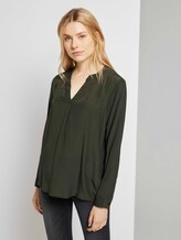Bluse mit Rüschendetail - Frauen - Dark Rosin Green Bluse mit Rüschendetail - Frauen - Dark Rosin Green - 1 - TOM TAILOR