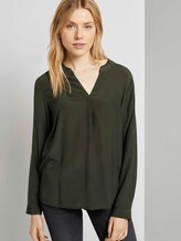 Bluse mit Rüschendetail - Frauen - Dark Rosin Green Bluse mit Rüschendetail - Frauen - Dark Rosin Green - 5 - TOM TAILOR