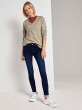 Geripptes Langarmshirt mit Stehkragen - Frauen - rust orange melange Geripptes Langarmshirt mit Stehkragen - Frauen - rust orange melange - 3 - TOM TAILOR Denim