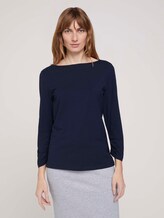 Langarmshirt mit U-Boot-Ausschnitt - Frauen - Sky Captain Blue Langarmshirt mit U-Boot-Ausschnitt - Frauen - Sky Captain Blue - 1 - TOM TAILOR