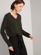 Langarmshirt mit V-Ausschnitt - Frauen - Dark Rosin Green Langarmshirt mit V-Ausschnitt - Frauen - Dark Rosin Green - 5 - TOM TAILOR