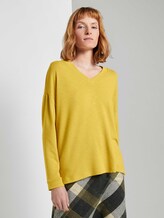 Langarmshirt mit V-Ausschnitt - Frauen - california sand yellow Langarmshirt mit V-Ausschnitt - Frauen - california sand yellow - 1 - TOM TAILOR