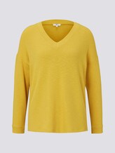 Langarmshirt mit V-Ausschnitt - Frauen - california sand yellow Langarmshirt mit V-Ausschnitt - Frauen - california sand yellow - 7 - TOM TAILOR