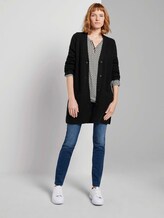 Gemustertes Henley-Shirt - Frauen - dark rosin black minimal Gemustertes Henley-Shirt - Frauen - dark rosin black minimal - 3 - TOM TAILOR