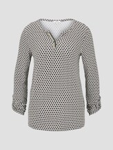 Gemustertes Henley-Shirt - Frauen - dark rosin black minimal Gemustertes Henley-Shirt - Frauen - dark rosin black minimal - 7 - TOM TAILOR