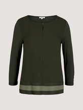 3/4-Arm Shirt im Materialmix - Frauen - Dark Rosin Green 3/4-Arm Shirt im Materialmix - Frauen - Dark Rosin Green - 7 - TOM TAILOR