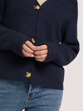 Cardigan mit V-Ausschnitt - Frauen - Real Navy Blue Cardigan mit V-Ausschnitt - Frauen - Real Navy Blue - 9 - TOM TAILOR Denim