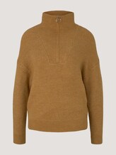 Troyer Pullover mit recyceltem Polyester - Frauen - camel melange Troyer Pullover mit recyceltem Polyester - Frauen - camel melange - 7 - TOM TAILOR Denim