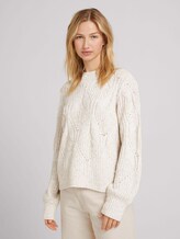 Pullover mit Rippbündchen - Frauen - light creme neps melange Pullover mit Rippbündchen - Frauen - light creme neps melange - 1 - TOM TAILOR Denim