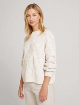 Pullover mit Rippbündchen - Frauen - light creme neps melange Pullover mit Rippbündchen - Frauen - light creme neps melange - 5 - TOM TAILOR Denim