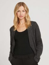 Strukturierter Cardigan mit Rippbündchen - Frauen - Shale Grey Melange Strukturierter Cardigan mit Rippbündchen - Frauen - Shale Grey Melange - 1 - TOM TAILOR Denim