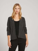 Strukturierter Cardigan mit Rippbündchen - Frauen - Shale Grey Melange Strukturierter Cardigan mit Rippbündchen - Frauen - Shale Grey Melange - 5 - TOM TAILOR Denim