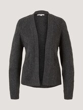 Strukturierter Cardigan mit Rippbündchen - Frauen - Shale Grey Melange Strukturierter Cardigan mit Rippbündchen - Frauen - Shale Grey Melange - 7 - TOM TAILOR Denim