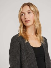 Strukturierter Cardigan mit Rippbündchen - Frauen - Shale Grey Melange Strukturierter Cardigan mit Rippbündchen - Frauen - Shale Grey Melange - 9 - TOM TAILOR Denim