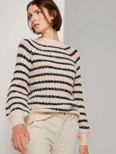 Stehkragenpullover im Streifenmuster - Frauen - big creme navy stripe Stehkragenpullover im Streifenmuster - Frauen - big creme navy stripe - 5 - TOM TAILOR Denim