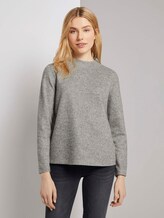 Meliertes Sweatshirt mit Stehkragen - Frauen - Silver Grey Melange Meliertes Sweatshirt mit Stehkragen - Frauen - Silver Grey Melange - 1 - TOM TAILOR