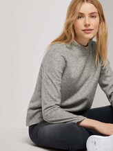 Meliertes Sweatshirt mit Stehkragen - Frauen - Silver Grey Melange Meliertes Sweatshirt mit Stehkragen - Frauen - Silver Grey Melange - 5 - TOM TAILOR