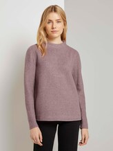 Meliertes Sweatshirt mit Stehkragen - Frauen - light aurora rose melange Meliertes Sweatshirt mit Stehkragen - Frauen - light aurora rose melange - 1 - TOM TAILOR