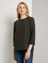 Stehkragen-Sweatshirt mit Knopfdetail - Frauen - Dark Rosin Green Stehkragen-Sweatshirt mit Knopfdetail - Frauen - Dark Rosin Green - 1 - TOM TAILOR