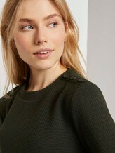 Stehkragen-Sweatshirt mit Knopfdetail - Frauen - Dark Rosin Green Stehkragen-Sweatshirt mit Knopfdetail - Frauen - Dark Rosin Green - 9 - TOM TAILOR