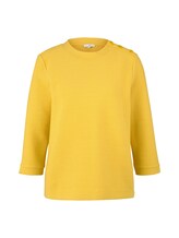 TOM TAILOR Damen Stehkragen-Sweatshirt mit Knopfdetail, gelb, Gr.L