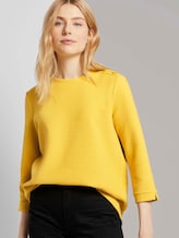 Stehkragen-Sweatshirt mit Knopfdetail - Frauen - california sand yellow Stehkragen-Sweatshirt mit Knopfdetail - Frauen - california sand yellow - 5 - TOM TAILOR