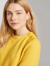 Stehkragen-Sweatshirt mit Knopfdetail - Frauen - california sand yellow Stehkragen-Sweatshirt mit Knopfdetail - Frauen - california sand yellow - 9 - TOM TAILOR