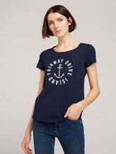 Besticktes T-Shirt - Frauen - Real Navy Blue Besticktes T-Shirt - Frauen - Real Navy Blue - 1 - TOM TAILOR Denim