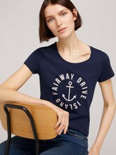 Besticktes T-Shirt - Frauen - Real Navy Blue Besticktes T-Shirt - Frauen - Real Navy Blue - 5 - TOM TAILOR Denim
