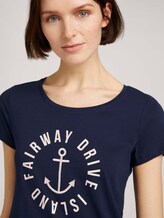 Besticktes T-Shirt - Frauen - Real Navy Blue Besticktes T-Shirt - Frauen - Real Navy Blue - 9 - TOM TAILOR Denim