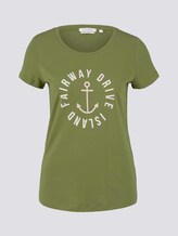 Embroidered T-shirt - Women - moss green Embroidered T-shirt - Women - moss green - 7 - TOM TAILOR Denim