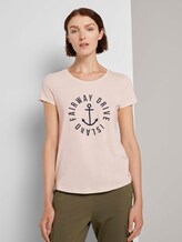 Embroidered T-shirt - Women - soft beige Embroidered T-shirt - Women - soft beige - 1 - TOM TAILOR Denim