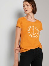 Embroidered T-shirt - Women - orange yellow Embroidered T-shirt - Women - orange yellow - 5 - TOM TAILOR Denim