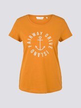 Embroidered T-shirt - Women - orange yellow Embroidered T-shirt - Women - orange yellow - 7 - TOM TAILOR Denim