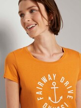 Embroidered T-shirt - Women - orange yellow Embroidered T-shirt - Women - orange yellow - 9 - TOM TAILOR Denim
