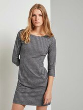 Gemustertes Jerseykleid - Frauen - beige brown check Gemustertes Jerseykleid - Frauen - beige brown check - 1 - TOM TAILOR