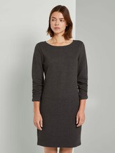 Meliertes Minikleid mit Ärmeldetail - Frauen - Shale Grey Melange Meliertes Minikleid mit Ärmeldetail - Frauen - Shale Grey Melange - 1 - TOM TAILOR Denim