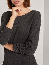 Meliertes Minikleid mit Ärmeldetail - Frauen - Shale Grey Melange Meliertes Minikleid mit Ärmeldetail - Frauen - Shale Grey Melange - 9 - TOM TAILOR Denim